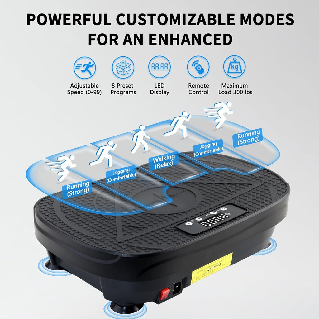 Vibration Plate Exercise Machine for Whole Body Workout , Weight Loss, and Lymphatic Drainage – Power Vibrate Platform, Shake Plate for Home Fitness and Fat Burning for Women Men