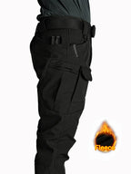 2025 Flap Pocket Men'S Fleece Straight Leg Cargo Pants, Loose Casual Tactical Pants, Mens Work Pants for Hiking Climbing