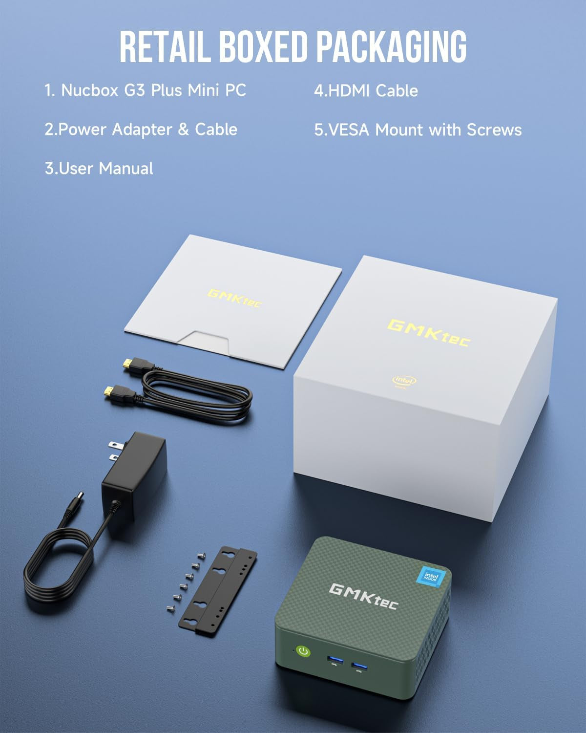 Mini PC, Intel Twin Lake N150 (Upgraded N100), 16GB DDR4 RAM 512GB Pcie M.2 SSD, Desktop Computer 4K Dual Hdmi/Usb3.2/Wifi 6/Bt5.2/2.5Gbe RJ45 for Office, Business