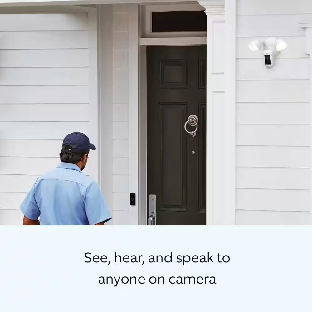 Floodlight Cam plus Wired Smart Security Camera with Motion Activated Led Lights, 1080P Hd Video