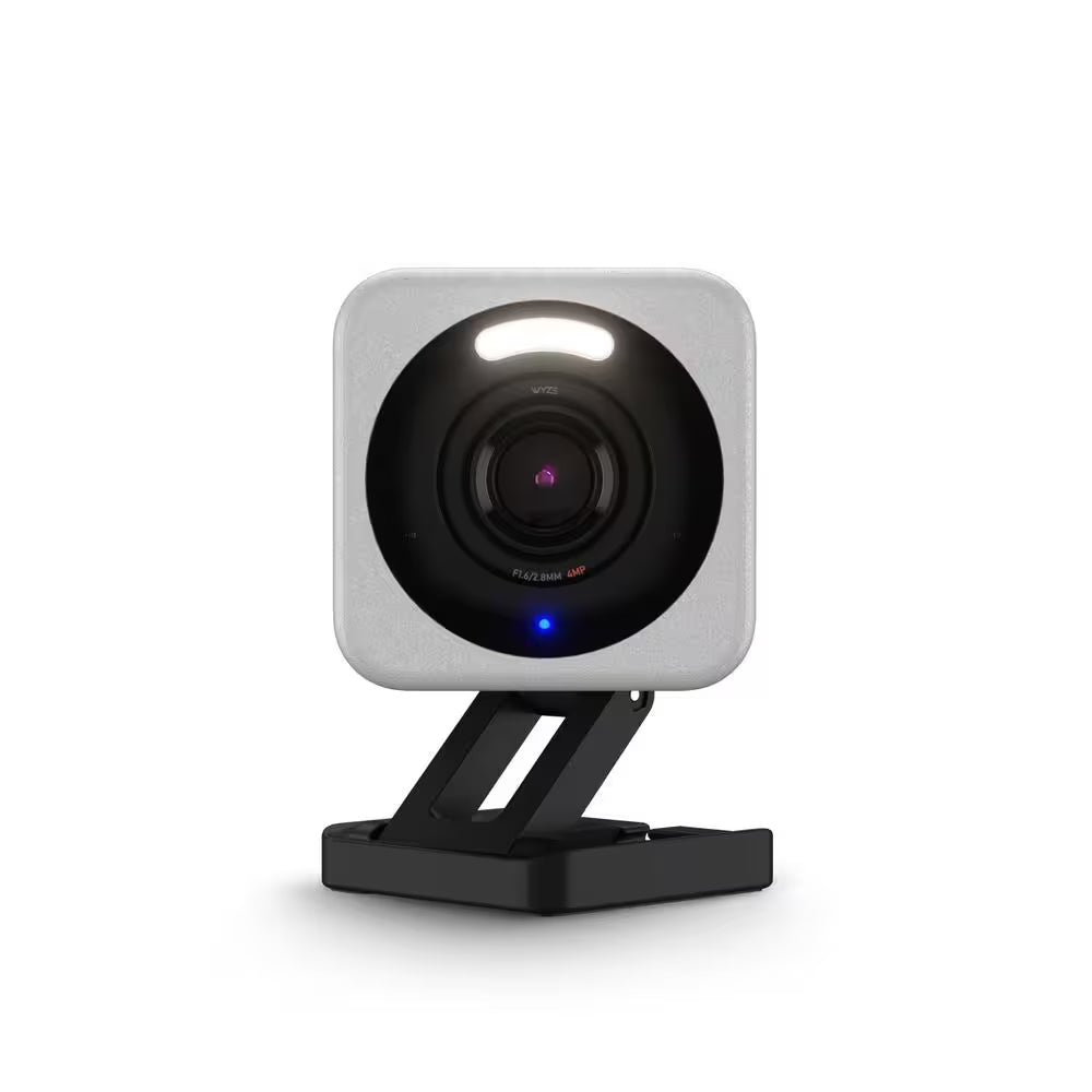 Cam V4 Wi-Fi 2.5K QHD Indoor/Outdoor Plug-In Smart Home Security Camera, Color Night Vision, 2-Way Audio (Gray)
