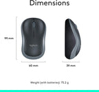 MK270 Wireless Keyboard and Mouse Combo for Windows, 2.4 Ghz, 8 Multimedia Keys, PC, Laptop, Wireless Keyboard Compact Mouse Combo - Black