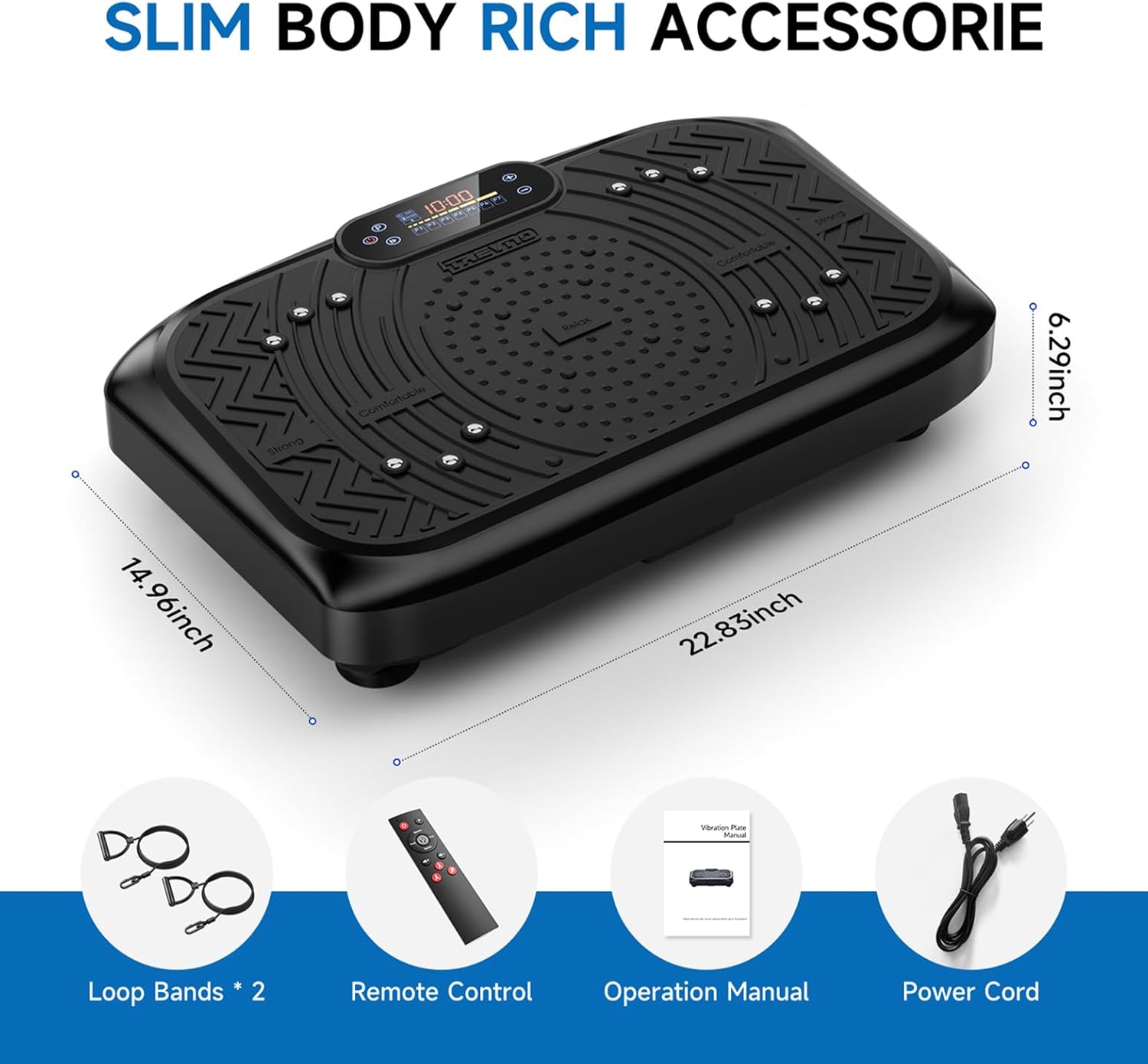 Vibration Plate Exercise Machine Weight Loss, Full Body Workout Vibration Plate Lymphatic Drainage, 199 Adjustable Speeds Power Shaping Vibrating Plate 450 Lbs Capacity Fitness Platform