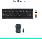 MK270 Wireless Keyboard and Mouse Combo for Windows, 2.4 Ghz, 8 Multimedia Keys, PC, Laptop, Wireless Keyboard Compact Mouse Combo - Black
