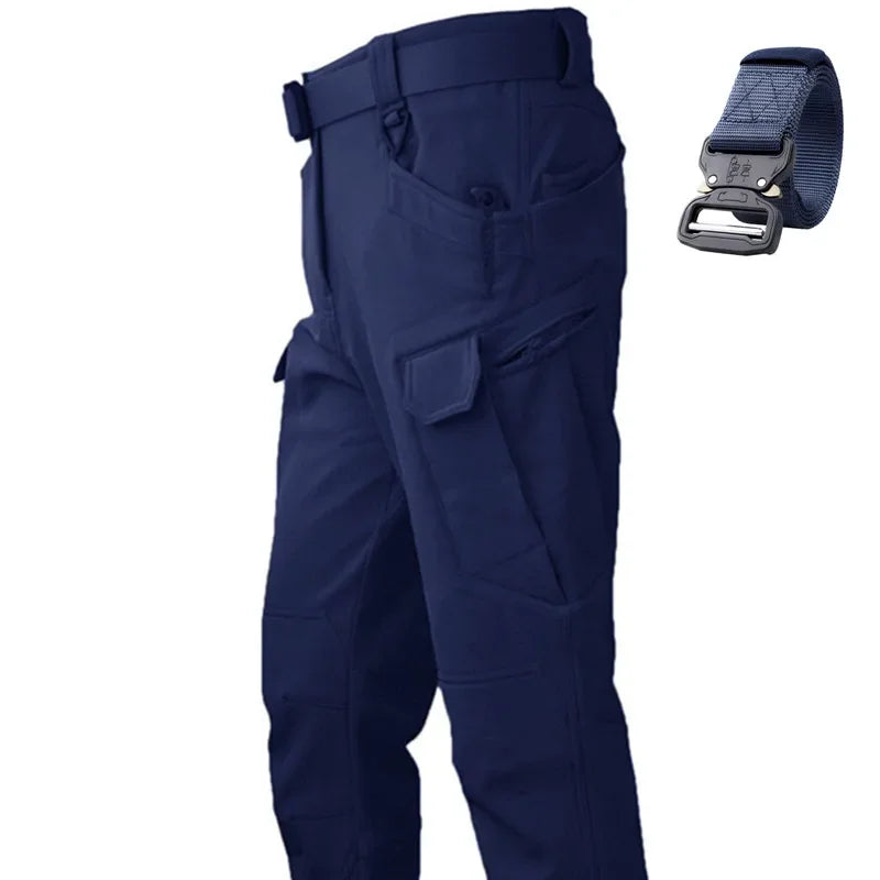 2025 Flap Pocket Men'S Fleece Straight Leg Cargo Pants, Loose Casual Tactical Pants, Mens Work Pants for Hiking Climbing