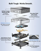 Air12 Mini PC, 13Th Gen Intel N150, 16GB DDR5 512GB Nvme SSD Mini Desktop Computer, 4K Triple Display via HDMI 2.0+Minidp 1.4+USB-C, SD Slot, Wifi 6/BT5.2, Gigabit LAN, VESA for Home&Office