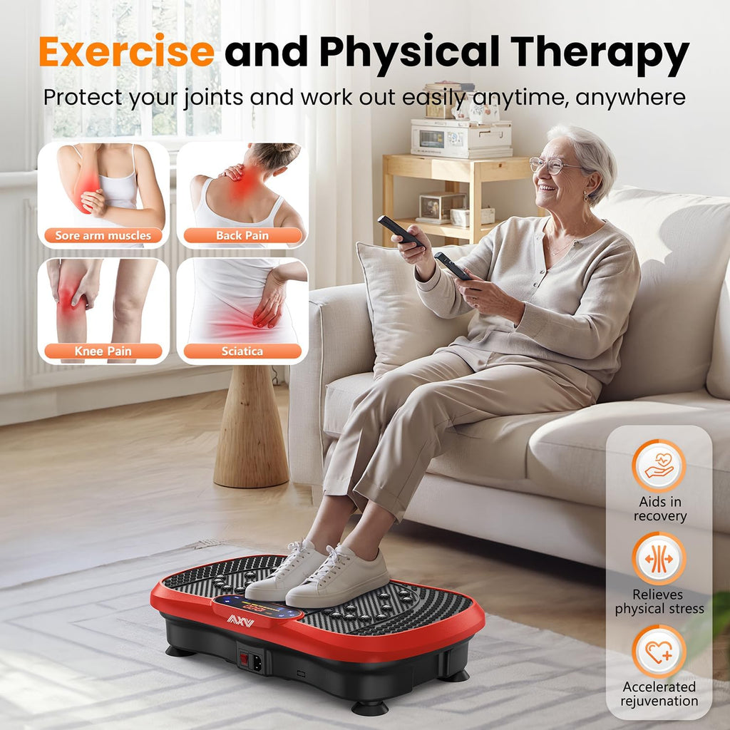 Vibration Plate Fitness Platform Exercise Machine Vibrating Lymphatic Drainage Shaking Full Body Shaker Workout Vibrate Stand Shake Board Sport Gym for Weight Loss Fat Burner for Women Men
