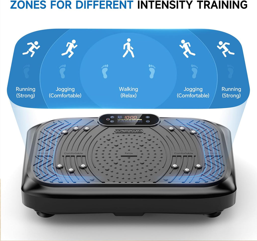 Vibration Plate Exercise Machine Weight Loss, Full Body Workout Vibration Plate Lymphatic Drainage, 199 Adjustable Speeds Power Shaping Vibrating Plate 450 Lbs Capacity Fitness Platform