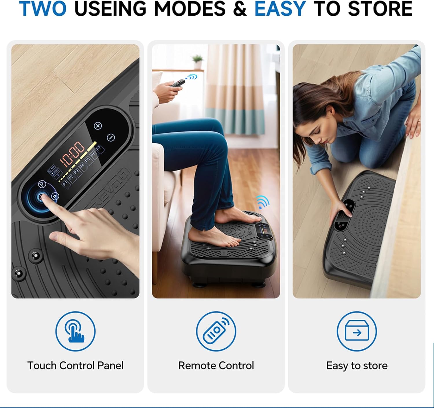Vibration Plate Exercise Machine Weight Loss, Full Body Workout Vibration Plate Lymphatic Drainage, 199 Adjustable Speeds Power Shaping Vibrating Plate 450 Lbs Capacity Fitness Platform