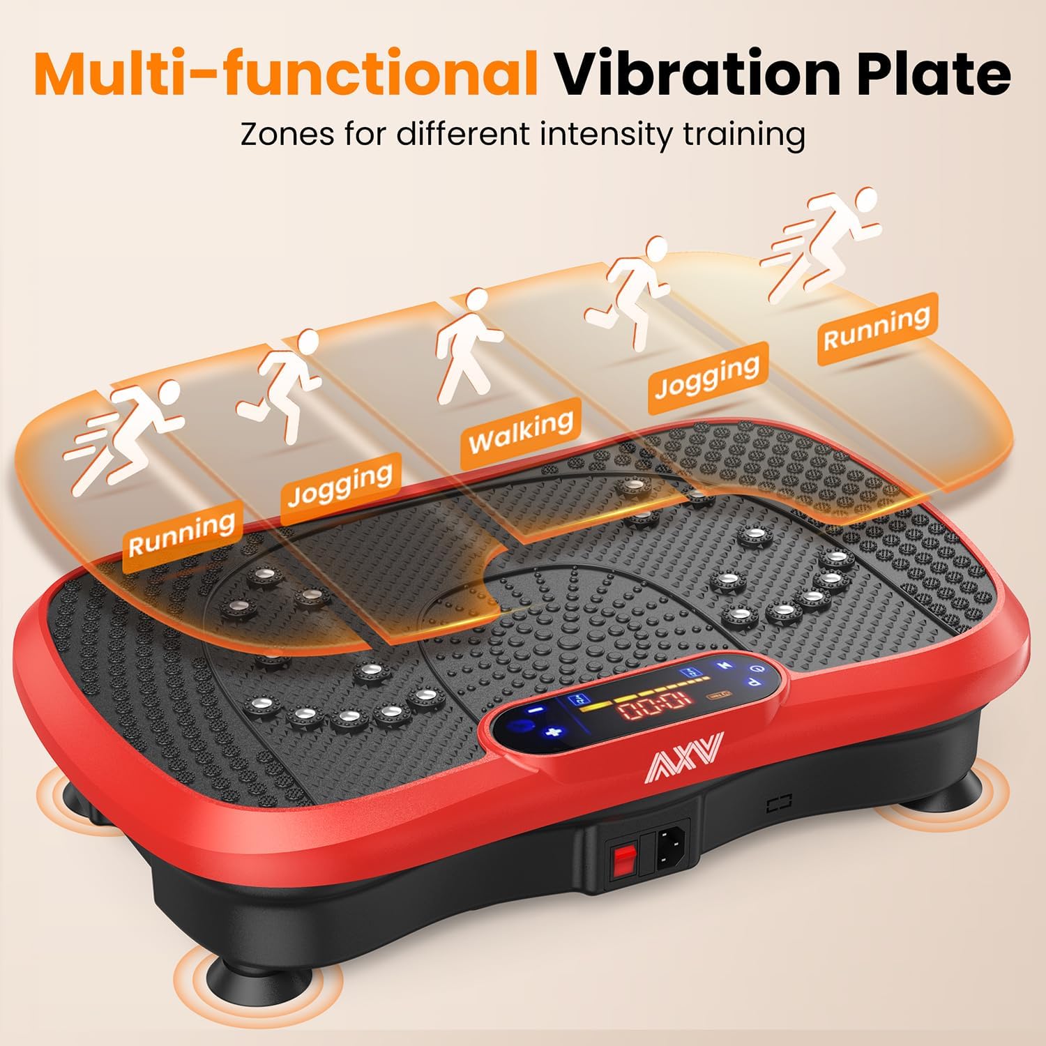Vibration Plate Fitness Platform Exercise Machine Vibrating Lymphatic Drainage Shaking Full Body Shaker Workout Vibrate Stand Shake Board Sport Gym for Weight Loss Fat Burner for Women Men