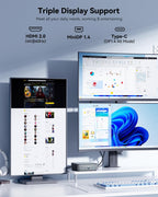 Air12 Mini PC, 13Th Gen Intel N150, 16GB DDR5 512GB Nvme SSD Mini Desktop Computer, 4K Triple Display via HDMI 2.0+Minidp 1.4+USB-C, SD Slot, Wifi 6/BT5.2, Gigabit LAN, VESA for Home&Office