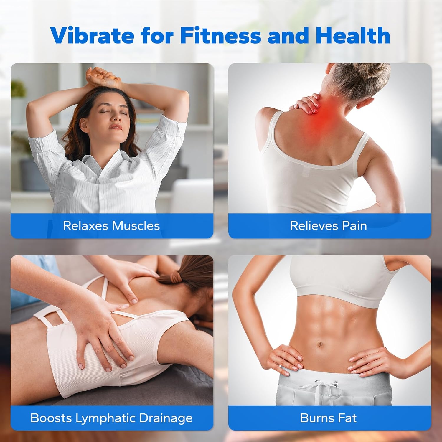 Vibration Plate Exercise Machine, Vibration Plate with Real-Time Calorie Tracking on LED Display, Vibrating Plate Exercise Machine for Women Men, Workout Equipment for Home