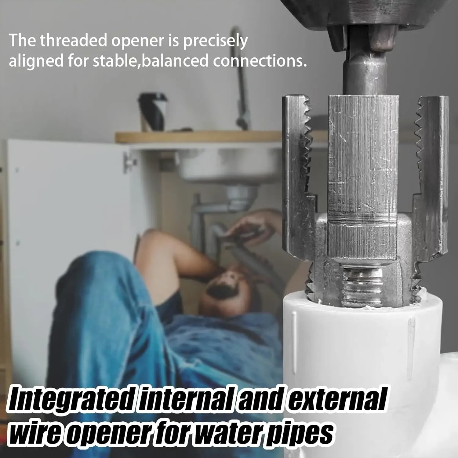 Pipe Thread Cutting Tool Integrated Internal & External Pipe Threading Tool Electric Drill Compatible PVC Pipe Threader Kit