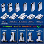Ps5/Slim/Pro Cooling Station with Controller Charging Station for Sony PSP Console Playstation 5 Slim&Standard Disc/Digital Console, PS5 Pro Stand Cooler Accessories Incl Cooling Fan/3 USB Hubs
