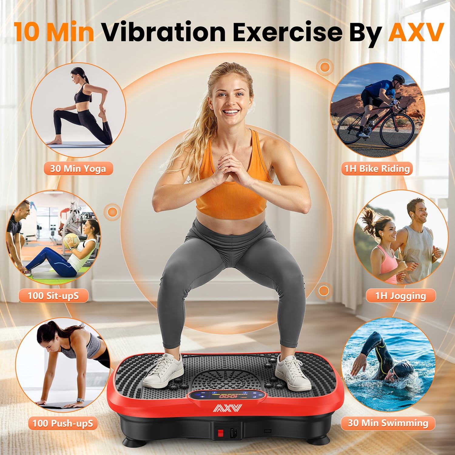 Vibration Plate Fitness Platform Exercise Machine Vibrating Lymphatic Drainage Shaking Full Body Shaker Workout Vibrate Stand Shake Board Sport Gym for Weight Loss Fat Burner for Women Men