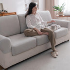Universal Elastic Sofa Cushion Cover, Modern Anti-Slip Protector for L-Shaped Sofas, Non-Sensitive Goods, Woven Weaving Method, Dustproof Sofa Slipcover, No Plug Type