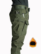 2025 Flap Pocket Men'S Fleece Straight Leg Cargo Pants, Loose Casual Tactical Pants, Mens Work Pants for Hiking Climbing