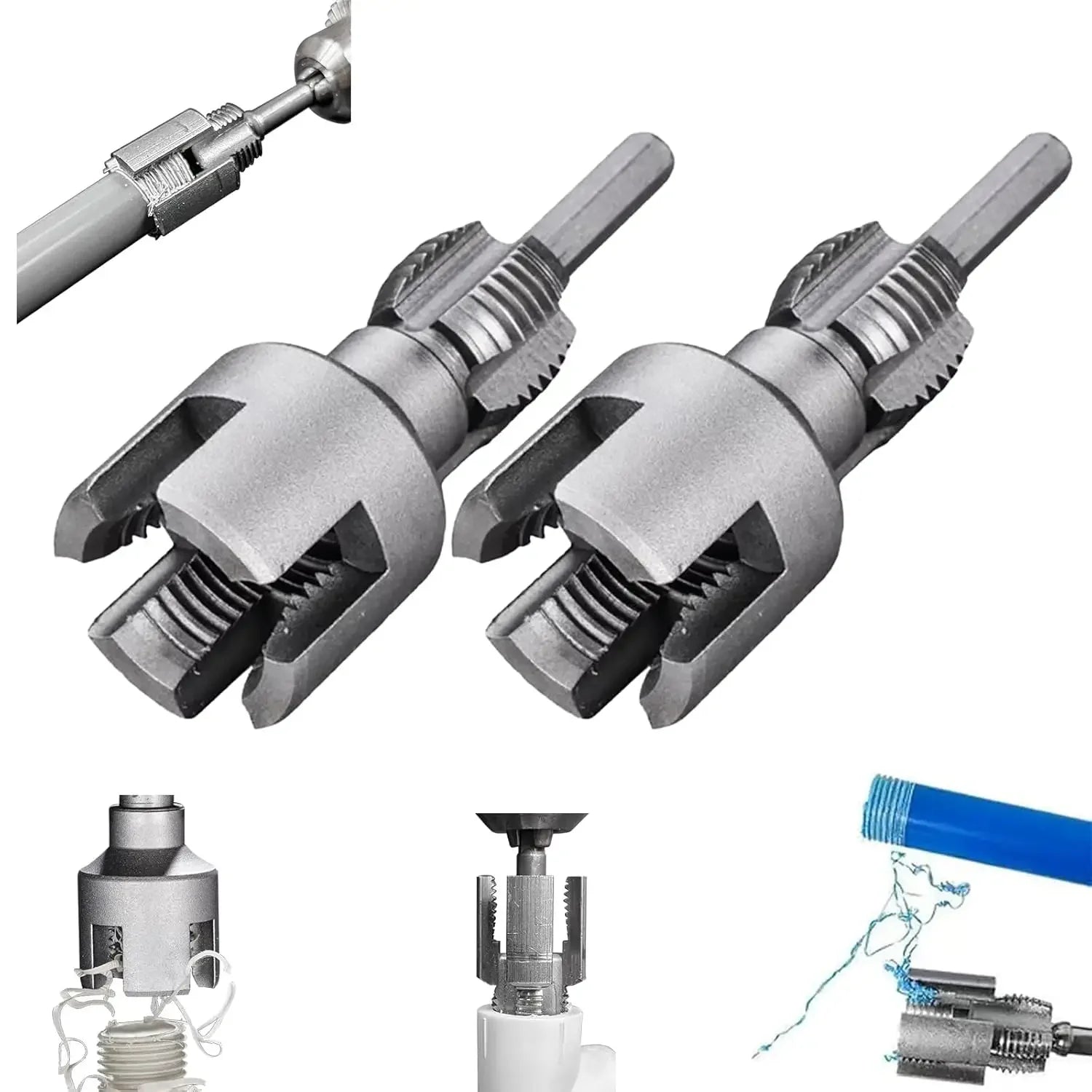 Pipe Thread Cutting Tool Integrated Internal & External Pipe Threading Tool Electric Drill Compatible PVC Pipe Threader Kit