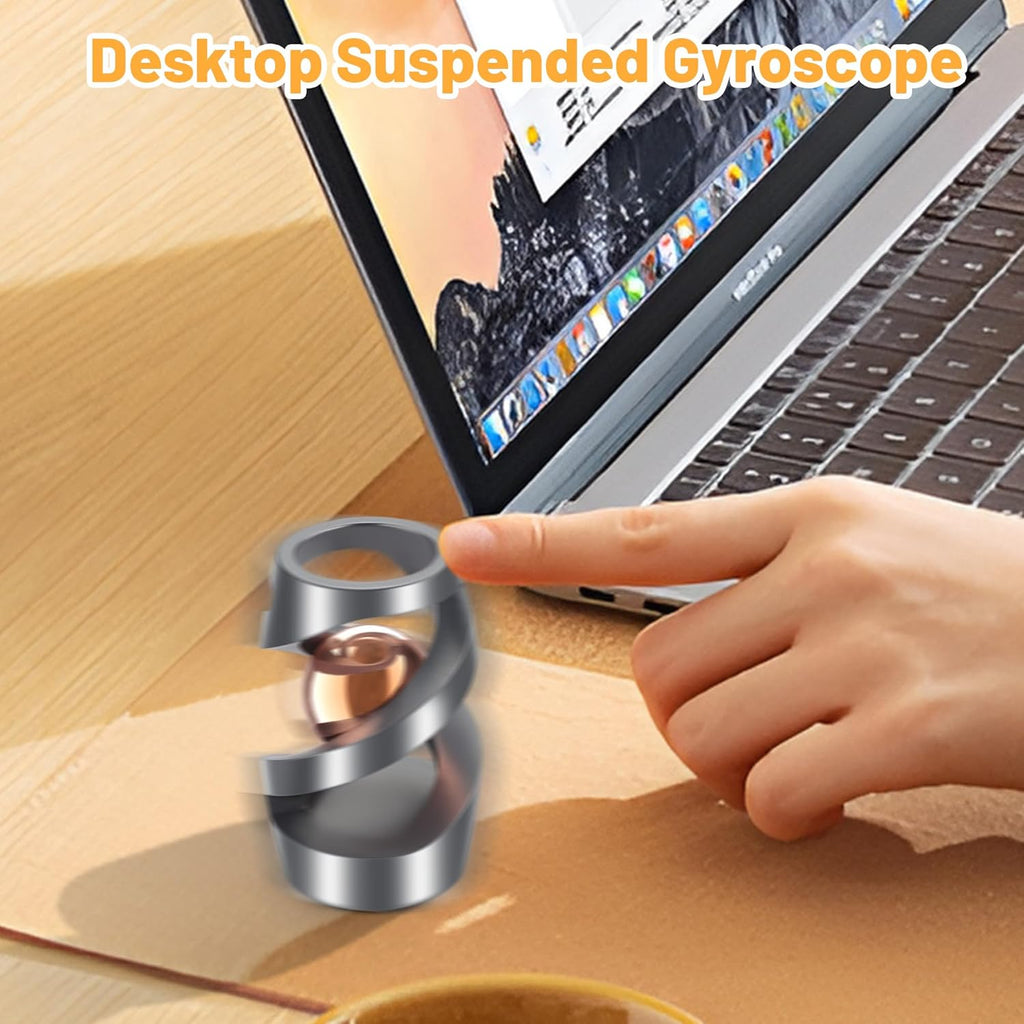 Upgraded Kinetic Desk Toys, Kinetic Spinning Desk Toy for Office for Adults, Quite Fidget Toys for Kids Teens, Desk Fidgets for Adults with ADHD (Grey Rose Gold)