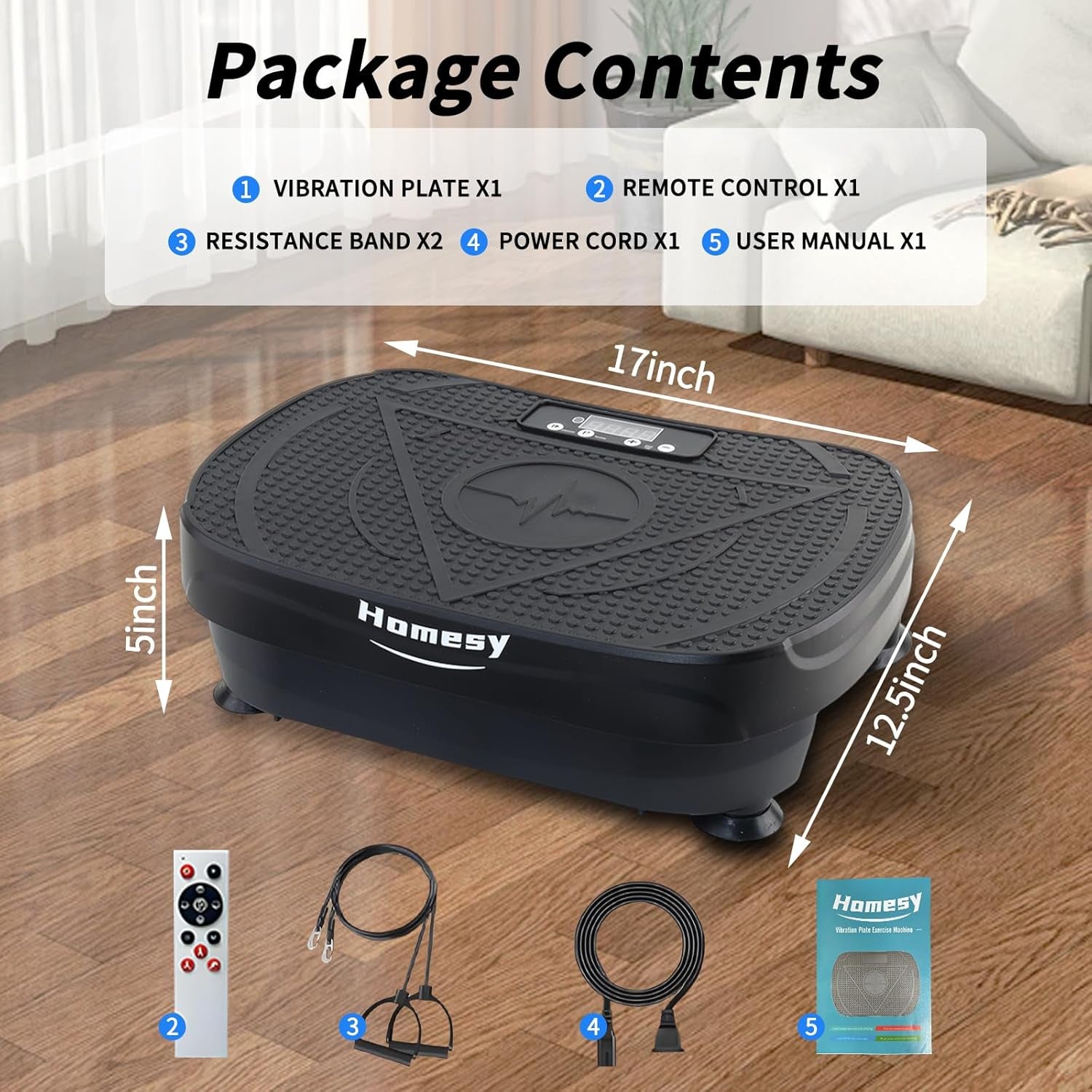 Vibration Plate Exercise Machine for Whole Body Workout , Weight Loss, and Lymphatic Drainage – Power Vibrate Platform, Shake Plate for Home Fitness and Fat Burning for Women Men