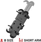 Quick-Grip Large Phone Mount with Handlebar U-Bolt Base RAM-B-149Z-A-PD4U with Short Arm for Motorcycle, ATV/UTV, Bike