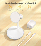 3 in 1 Wireless Charging Station for Apple Devices, Standard 15W Fast Wireless Mag-Safe Charger Stand with 20W Dapter for Iphone 16 15 14 13 12 Pro Max/Plus/Pro/Mini,Iwatch Ultra 1,2 S9/8.., Airpods